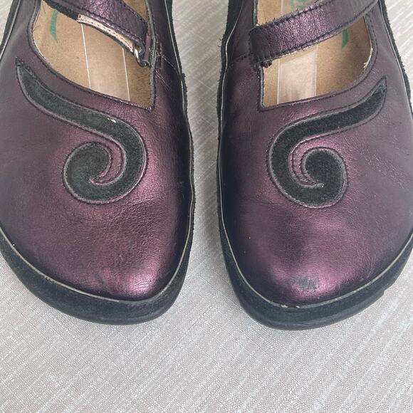 Naot Matai Mary Jane 37 EU Metallic Purple Leather Black Swirl Comfort Shoe US 6 - Picture 3 of 11